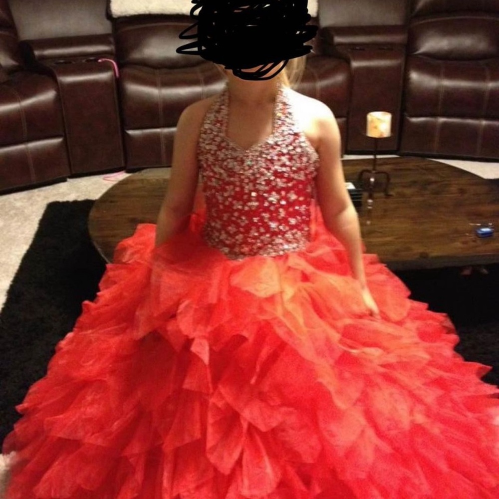 Elegant Red Kids Formal Dress